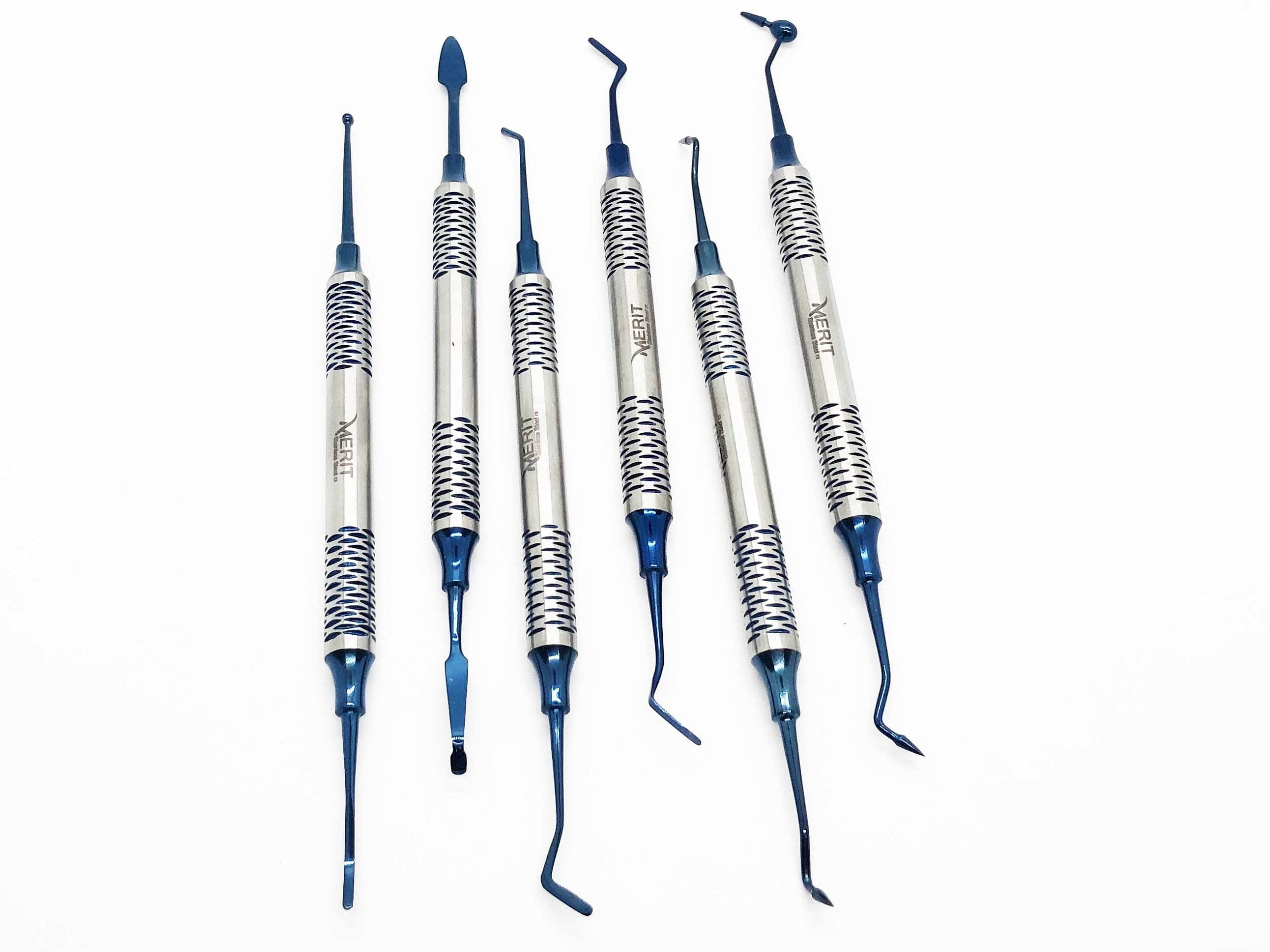 Composite Filling Instruments Blue Titanium Coated, set of 6.