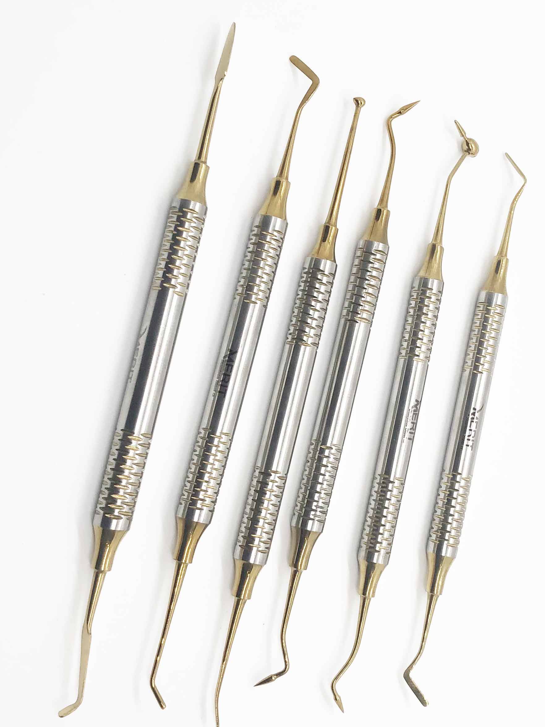 Composite Filling Instruments Gold Titanium Coated, set of 6.
