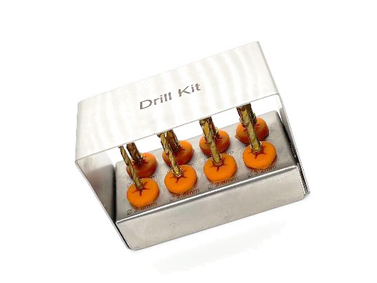 Dental Implant Drills Set of 8, Black Titanium Coated with Bur Block - Image 3