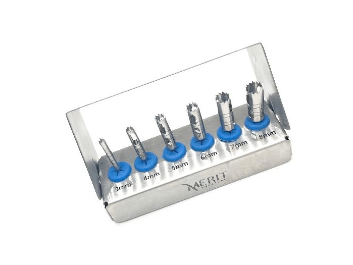Dental Long Trephine Bur Drills Implant Kit 6 Pcs