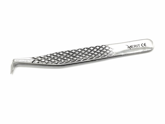 Eyelash Extension Tweezer Curved L Angled Tip