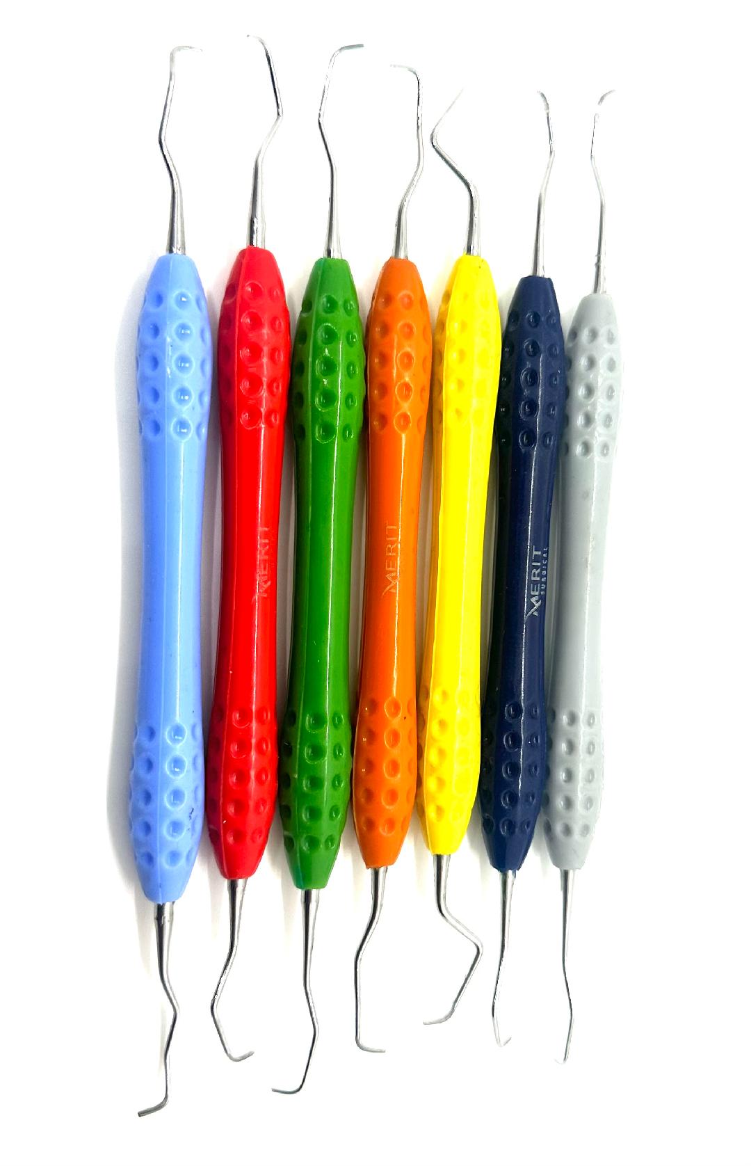 Gracey Hygiene Dental Instruments Set of 7 Silicone Handles