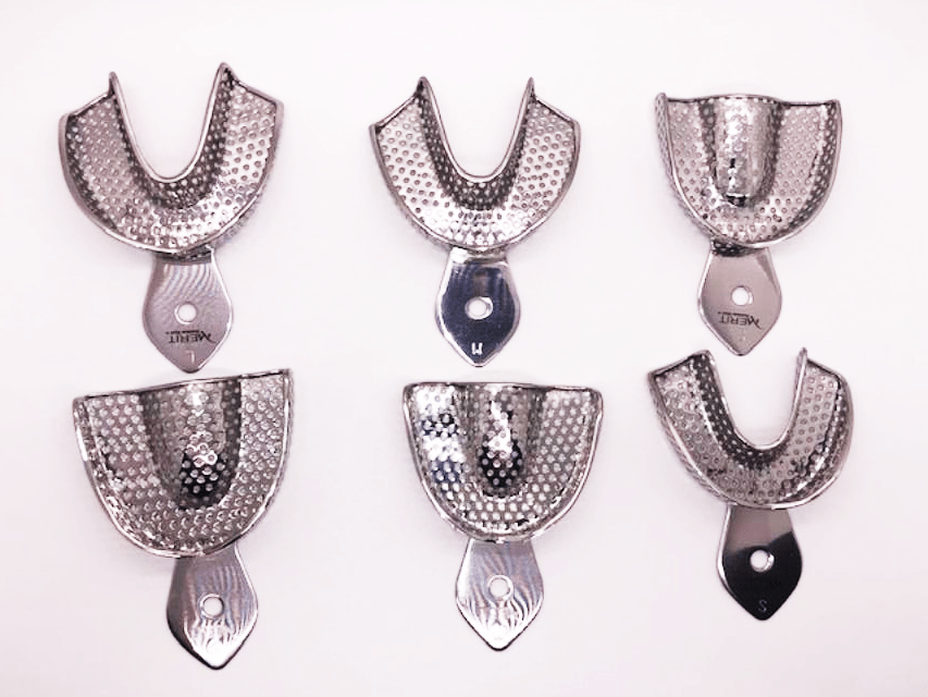 IMPRESSION TRAYS, Perforated Stainless Steel.  PK OF 6 (L, M, S)