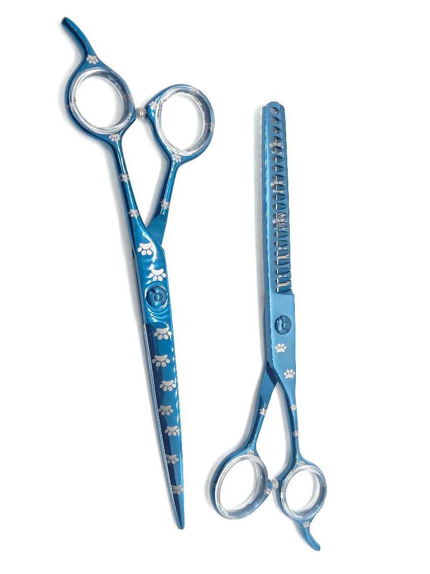 Pet Grooming Scissors Set of 2 Paw 7" - Image 3