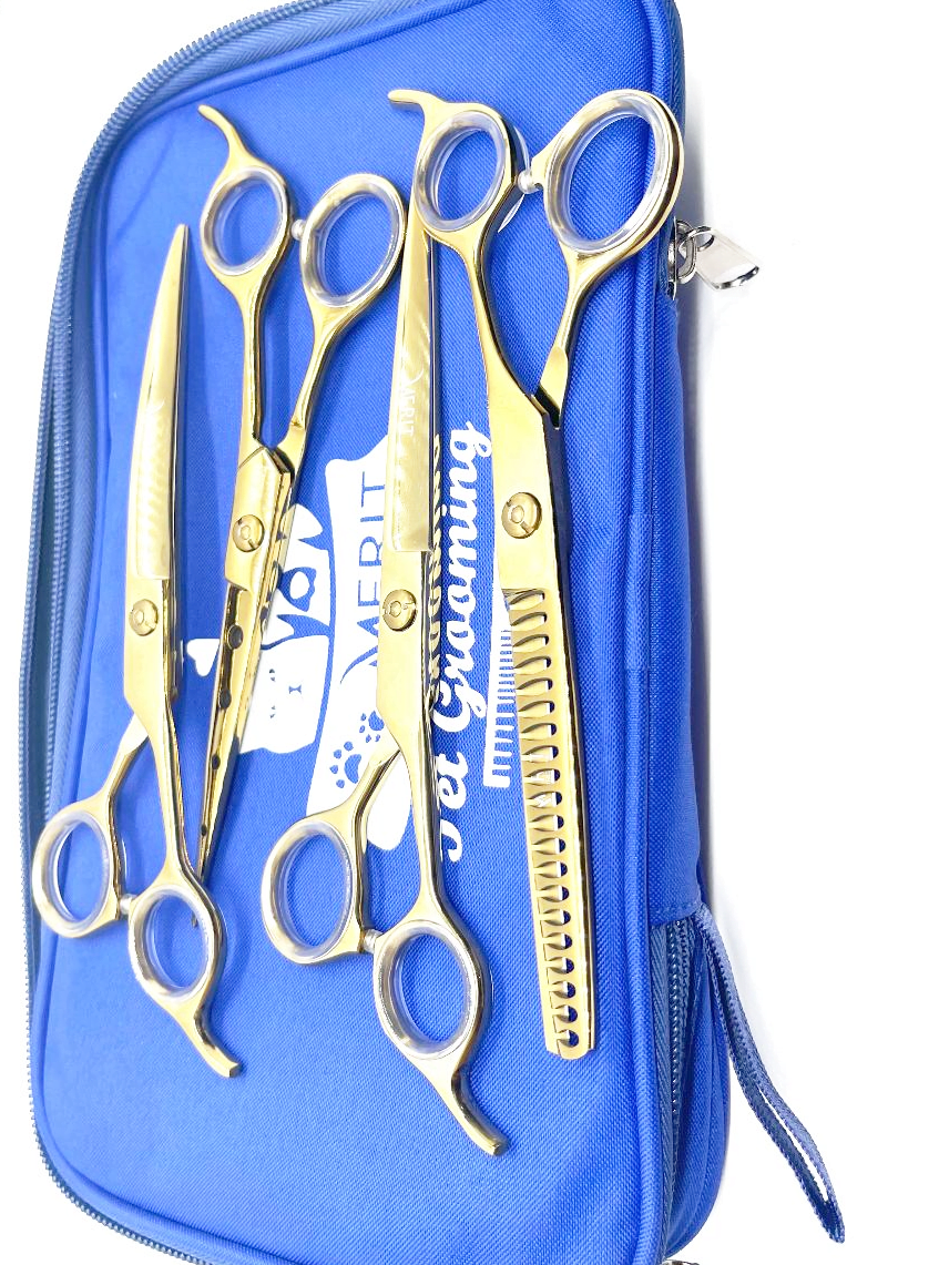 Pet Grooming Scissors Set of 4 (Gold) 7" - Image 3
