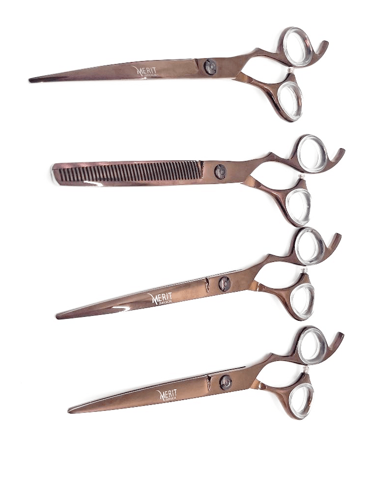 Pet Grooming Scissors Set of 4 (Brown) 7"