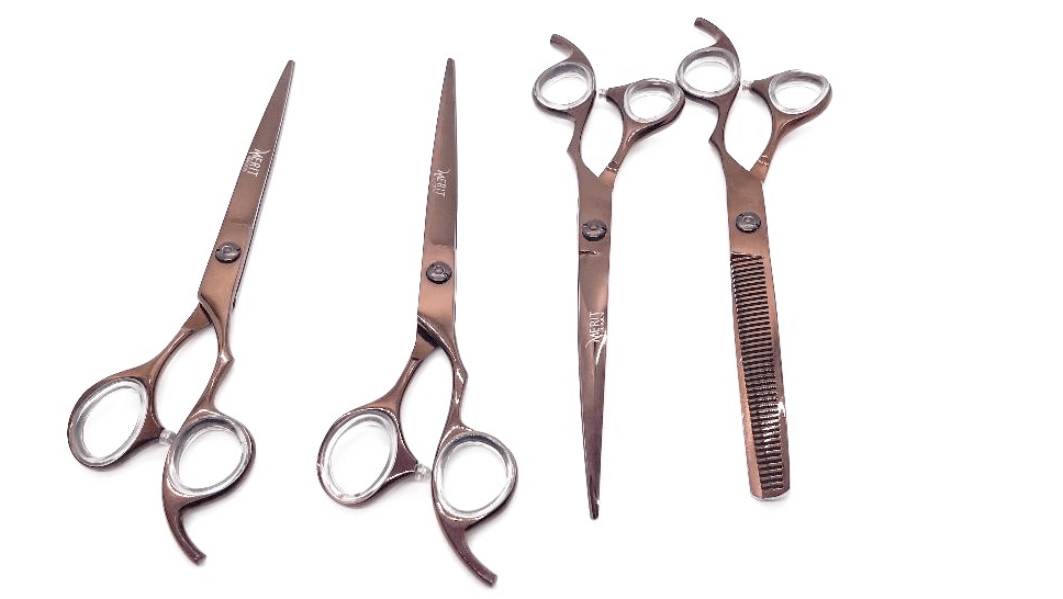 Pet Grooming Scissors Set of 4 (Brown) 7″