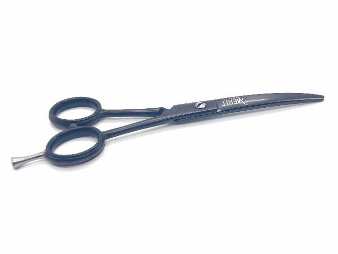 Pet Grooming Shears Black Curved 6″