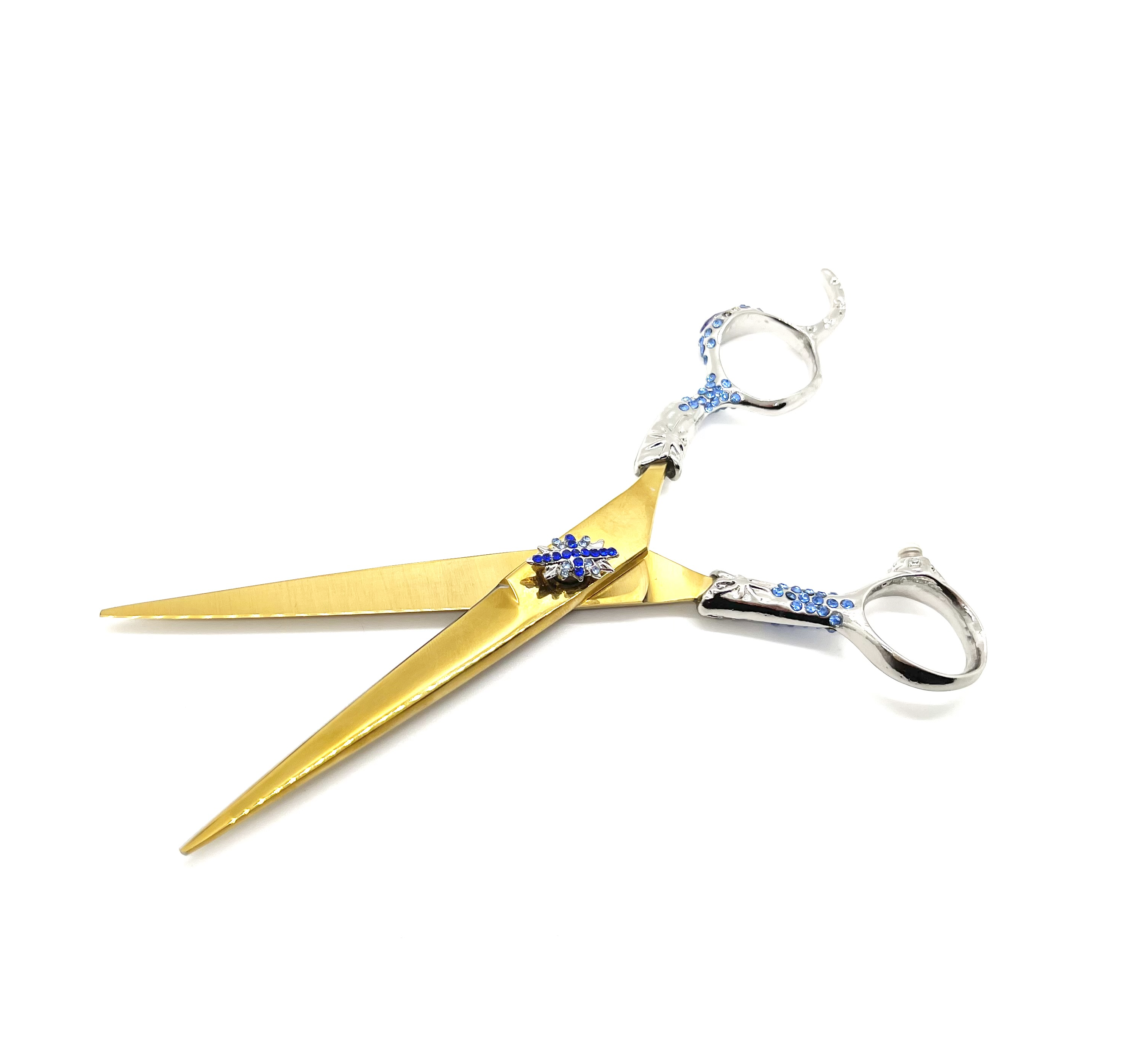 Professional Hairdressing scissors with designed handle zirconia gemstones 6″