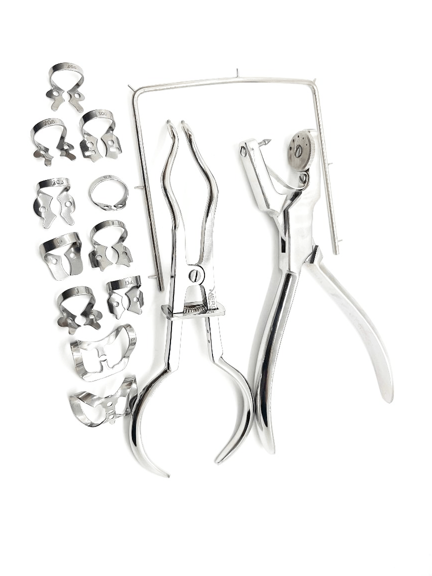 RUBBER DAM KIT, 11 CLAMPS AND ACCESSORIES