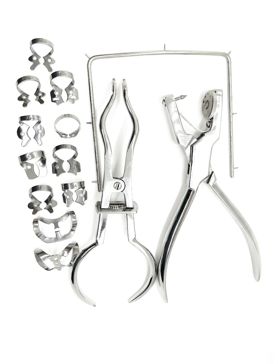 RUBBER DAM KIT, 11 CLAMPS AND ACCESSORIES